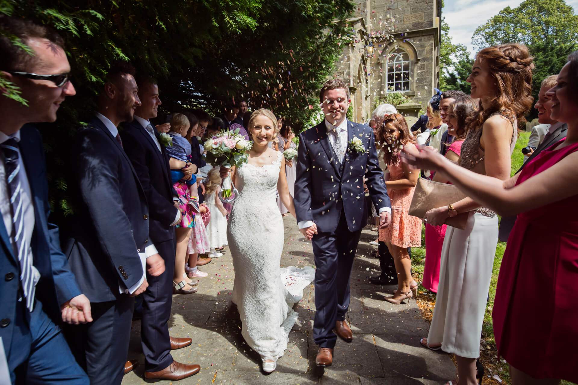 Under the confetti at Denton Hall