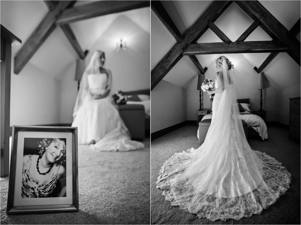 Bride is dressed and ready to go to the church ceremony