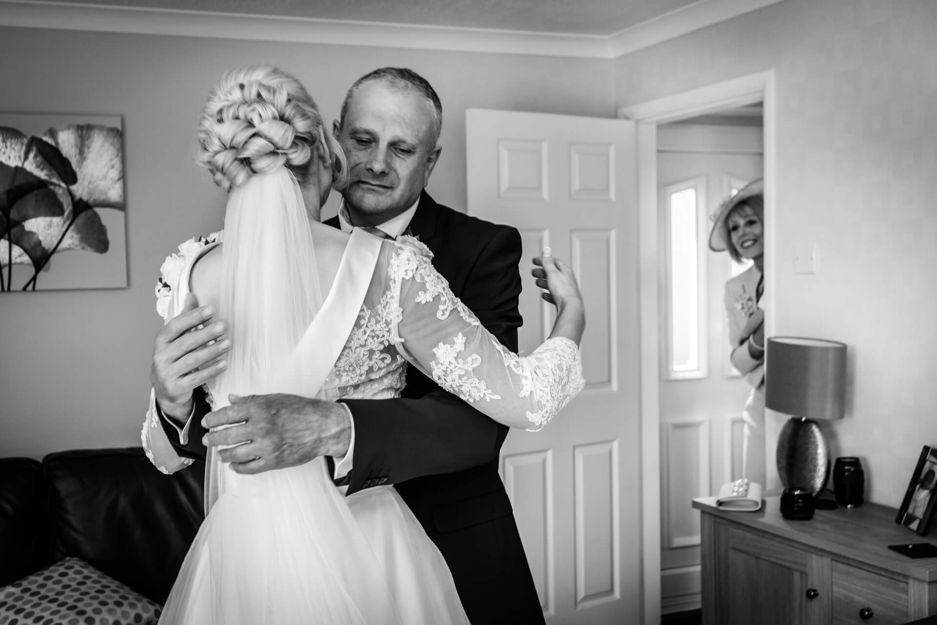 Wood Hall Hotel Wedding Photography - Dad reveal