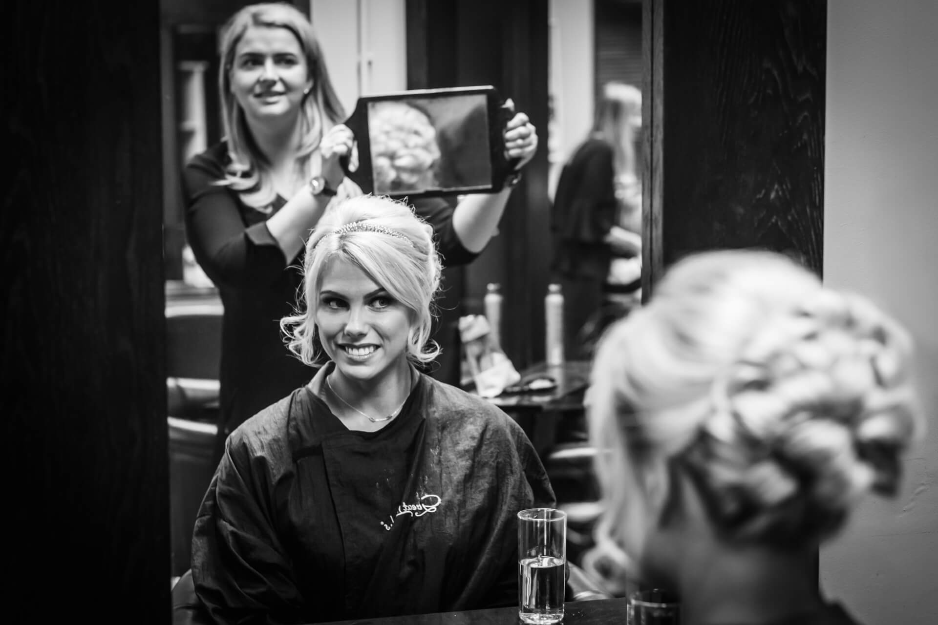 Bridal preparations in a Harrogate salon