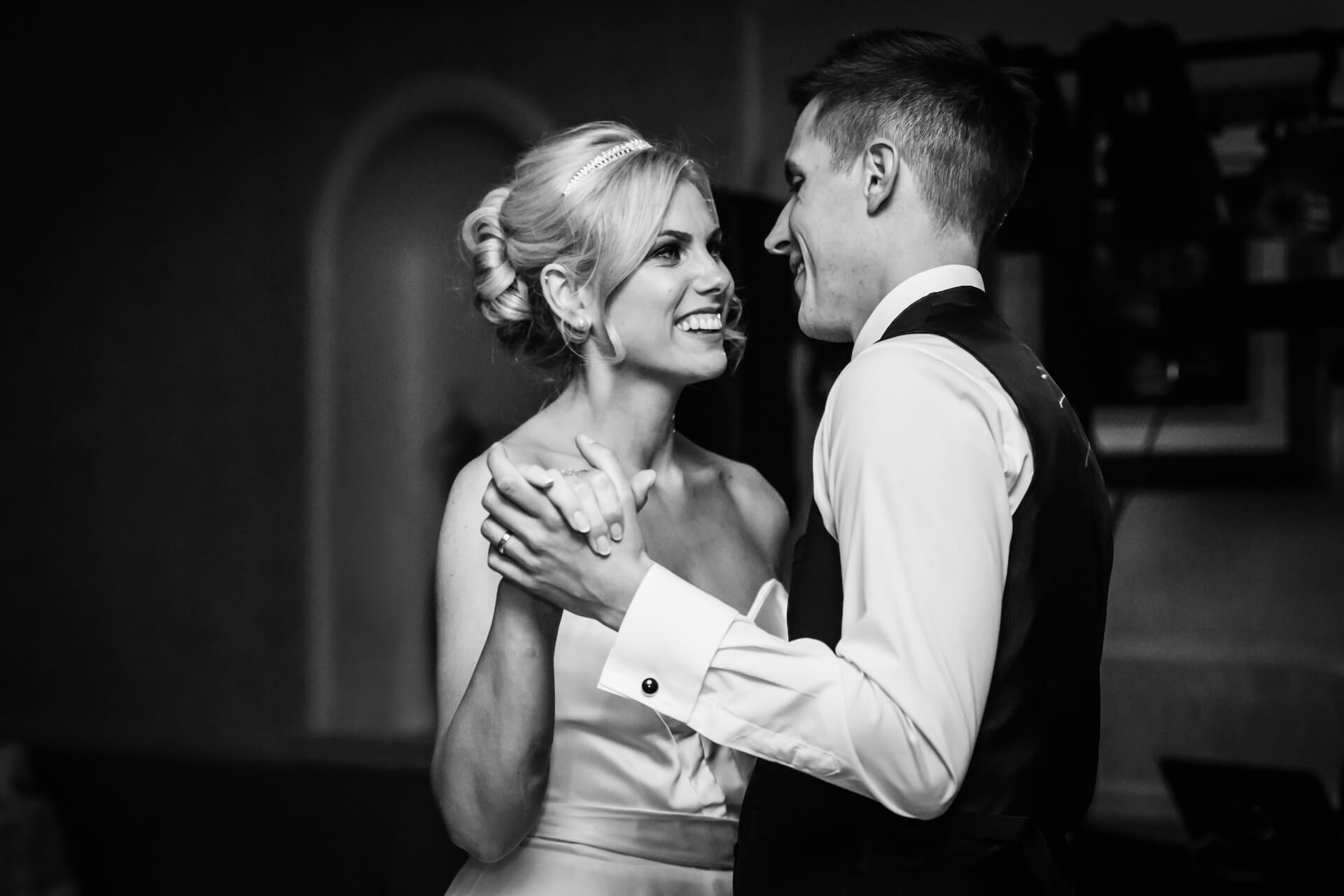 Wood Hall Hotel Wedding Photography - Bride and groom's first dance
