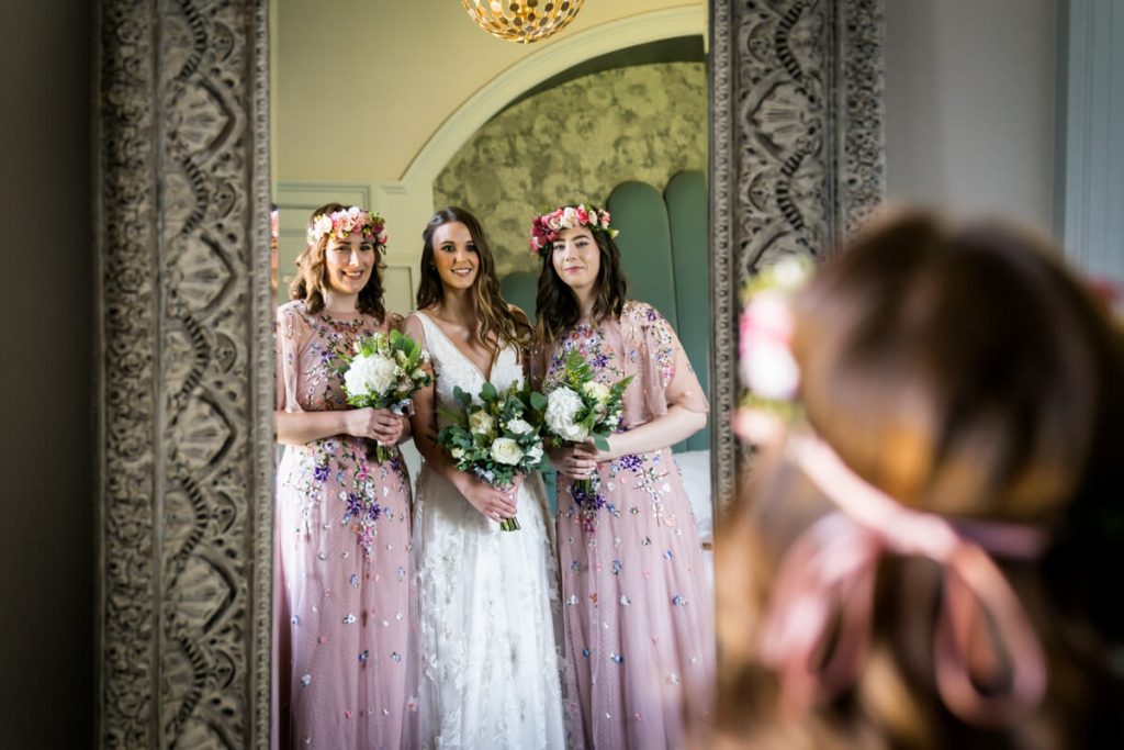 portrait the the bride and bridesmaids