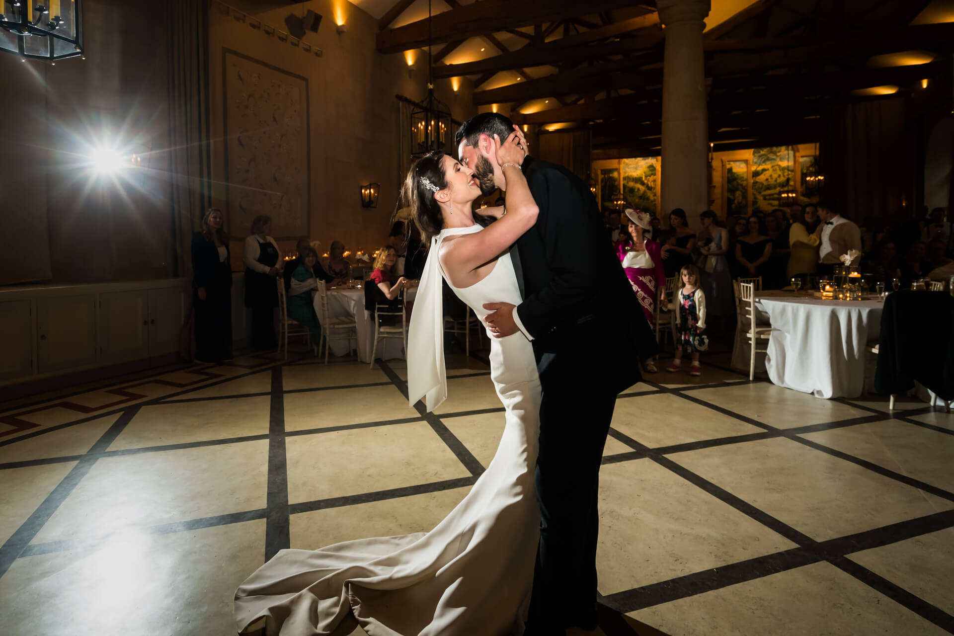 wedding couple's first dance at the orangery at Settrington