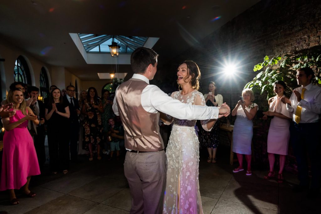 bride and groom's first dance at Middleton Lodge